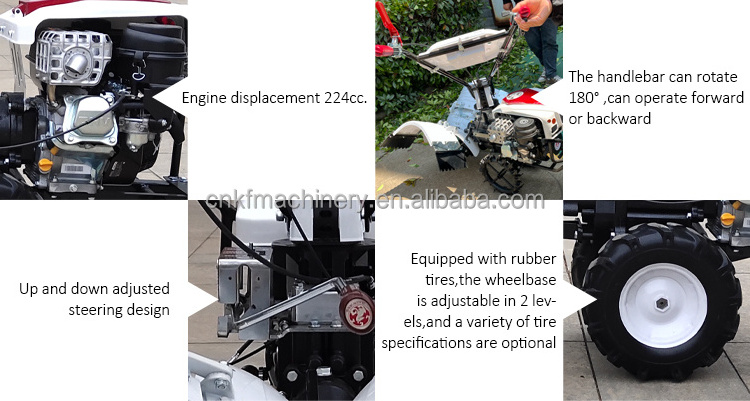 Rotavator tiller agricultural equipment Greenhouse Orchard Multifunctional petrol tiller Coltivatore Rotary Riding Micro Tiller