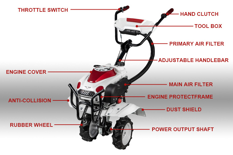 Mini micro tiller Manufacture Good Quality Tiller mini-cultivador de gasolina Hand Held Multifunctional Tillage power Tiller