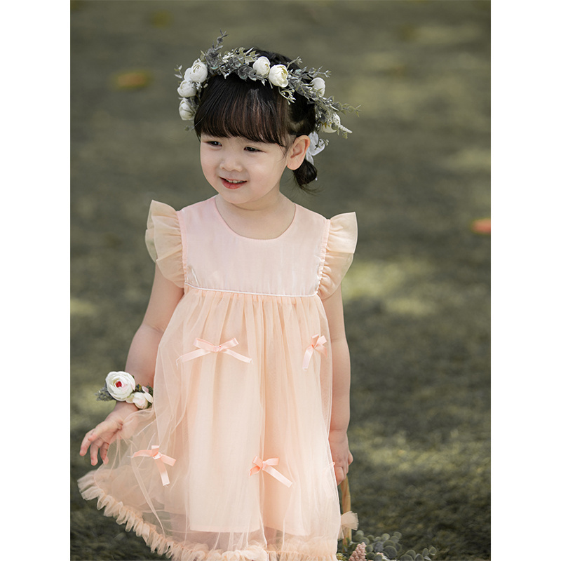 YOEHYAUL High Quality Summer Sweet Elegant Girls Clothing Dresses With Bow Sleeveless Fancy Kids Toddler 5 Year Old Girl Dress