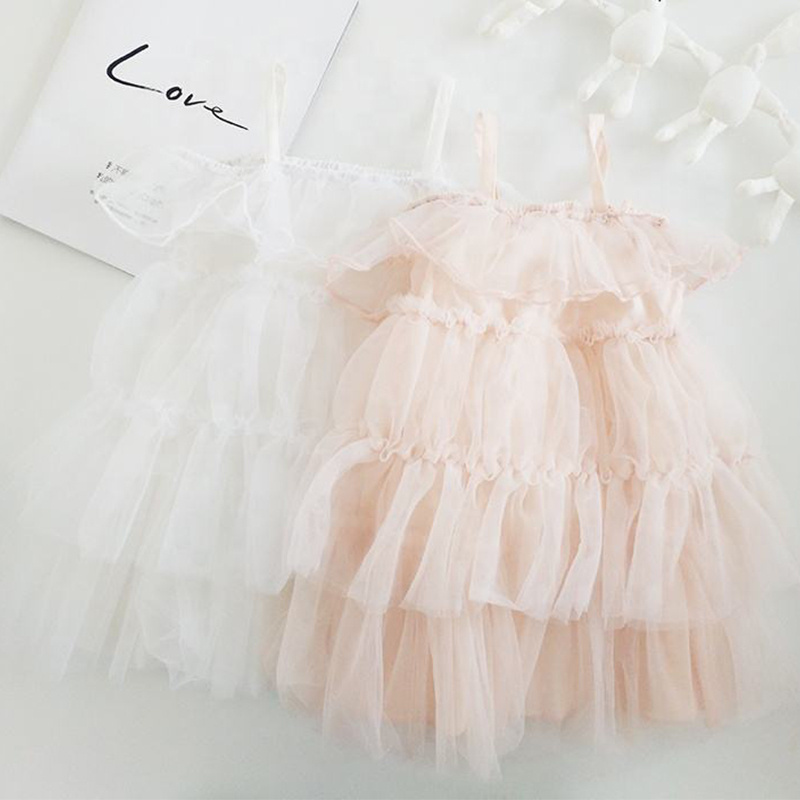 OEM 6-12 Months 1-7 Years Sleeveless Princess Slip Toddler Dress 1 Year Girl Baby Tulle Dresses Sweet Froks Girl Dress