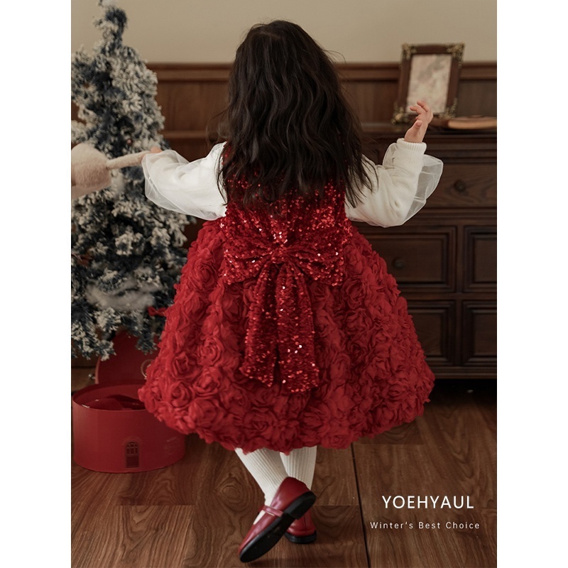 Wholesale Babi Girls Frock Party Fashion Princess Dress Long Sleeve Tutu Skirts For Kids Winter Tulle Dress For Children Girl