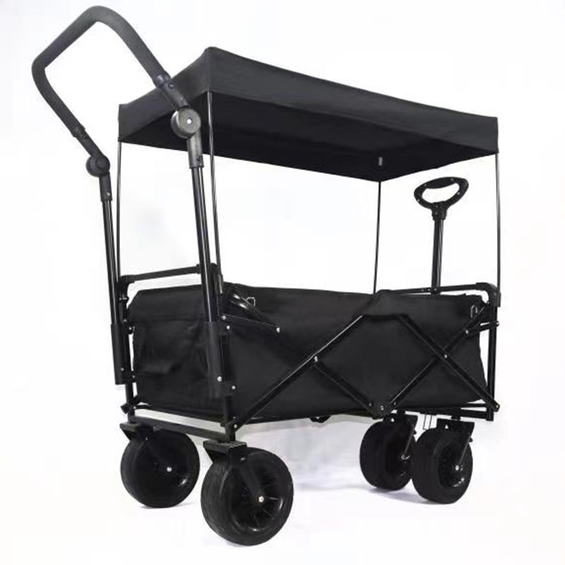 Collapsible Wagon Cart Stroller Foldable Kids Stroller Wagon With 2 Seats All-Terrain With Canopy