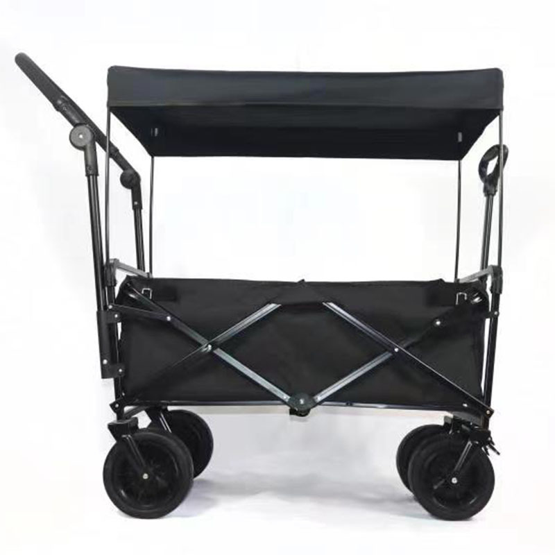 Collapsible Wagon Cart Stroller Foldable Kids Stroller Wagon With 2 Seats All-Terrain With Canopy