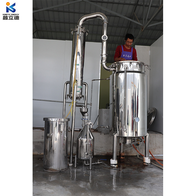 Oil water separator fractional distillation Eucalyptus leaves essential oil extraction equipment