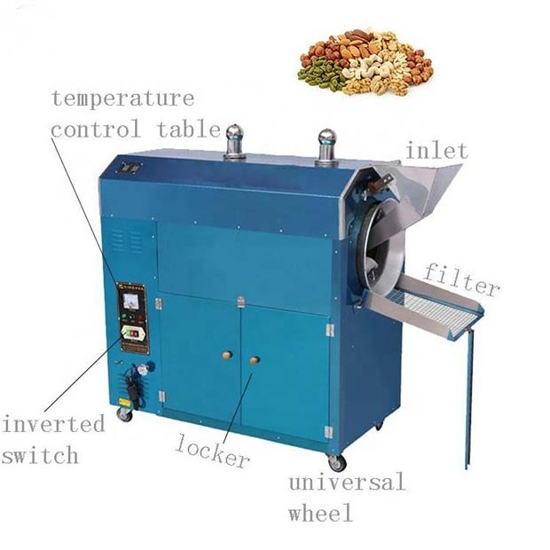 Electric automatic cashew nut processing machine / peanut roasting machine / coffee roaster