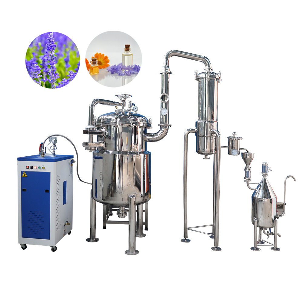 Oil water separator fractional distillation Eucalyptus leaves essential oil extraction equipment