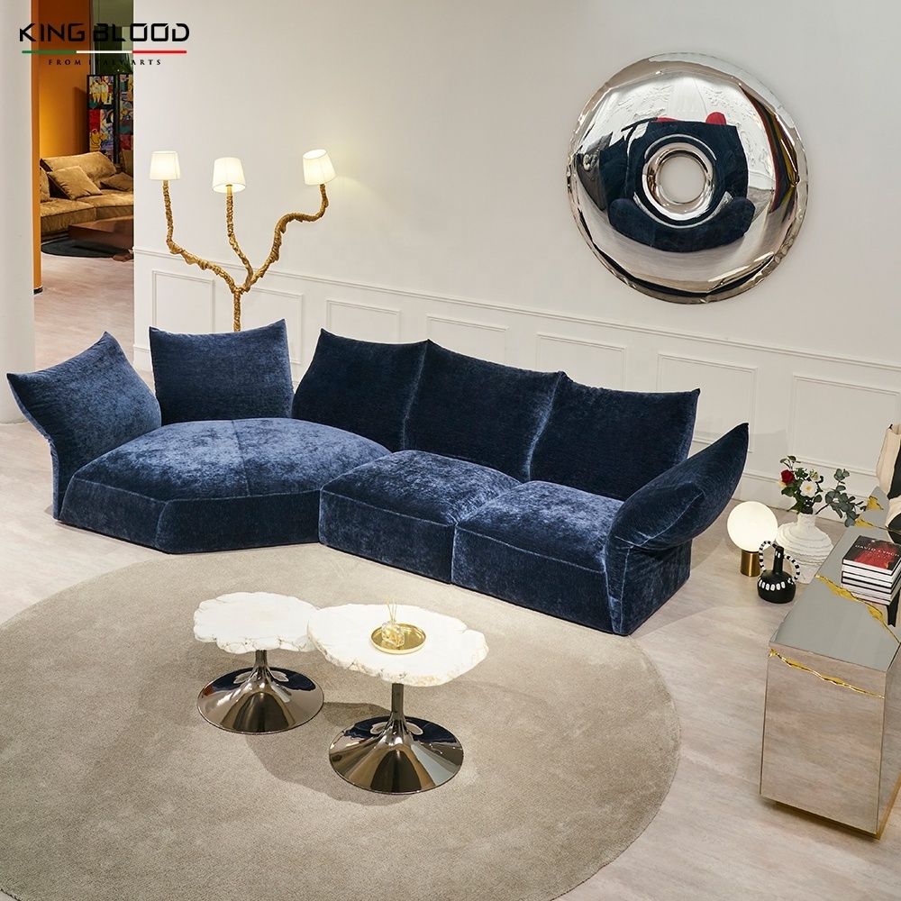 KINGBLOOD Furniture Antique Sofa Manufacturer European Style Home Living Room Couch Curved Shape Sofa