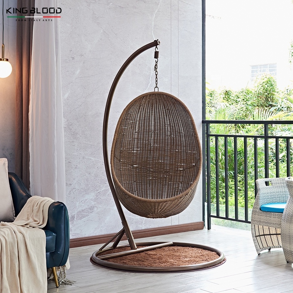 Modern Rattan Bird Nest Balcony Adult Cheap Indoor Metal Wicker Cocoon Hanging Swing Egg Chair