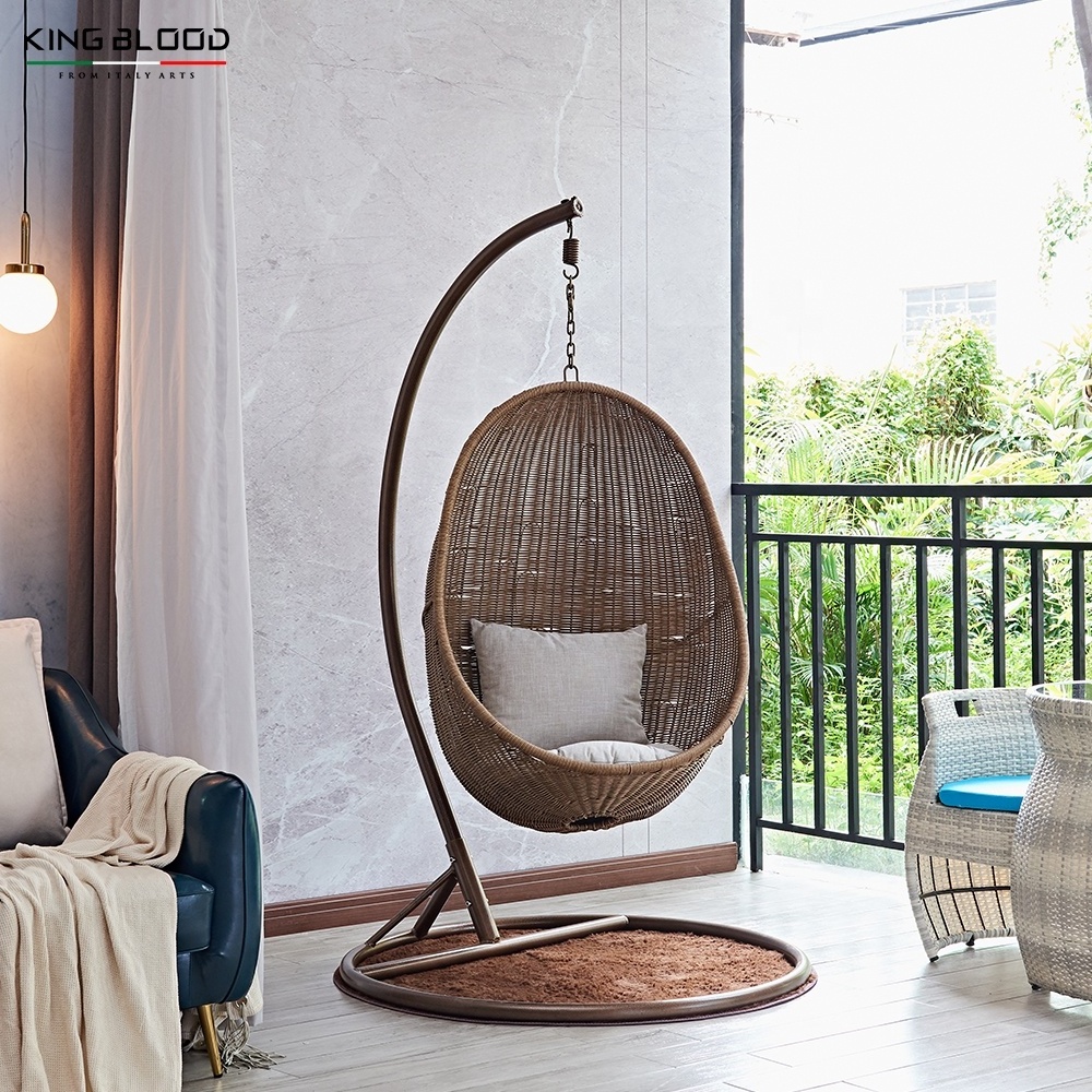 Modern Rattan Bird Nest Balcony Adult Cheap Indoor Metal Wicker Cocoon Hanging Swing Egg Chair