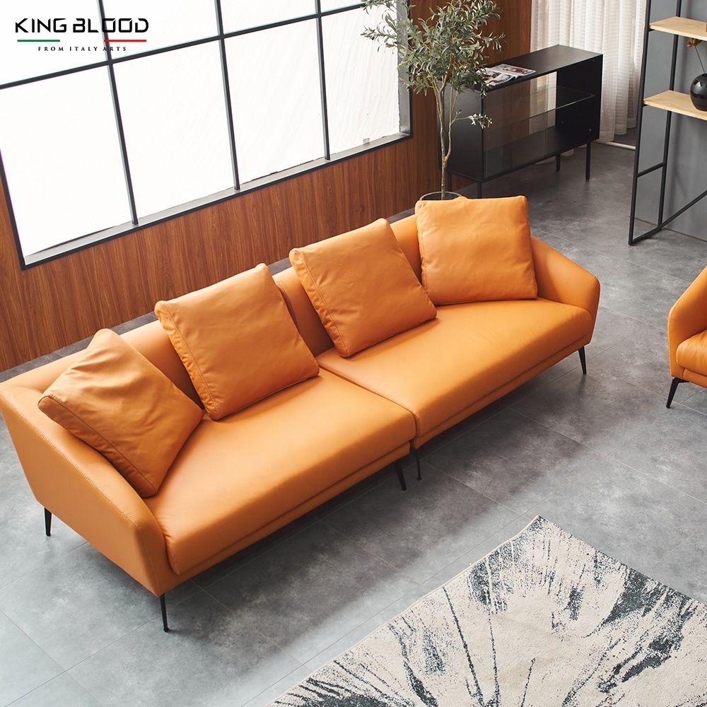 New Style Small Family Modern Contracted Ultra Soft Sofa Fabric And Leather Combination Sofas