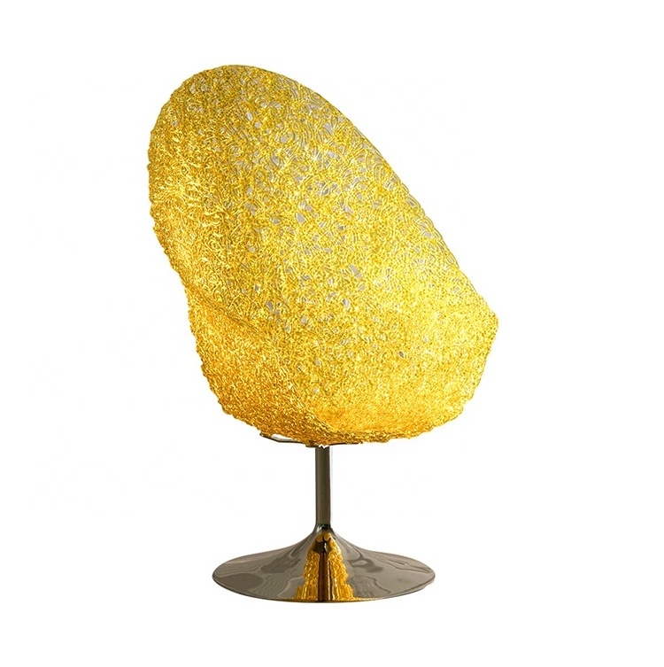 Italian Luxury Single Seat Chair Imported PC Stainless Steel Frame Creative Design Egg Shape Swivel Leisure chair