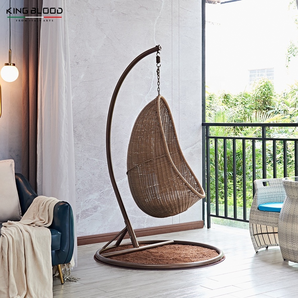 Modern Rattan Bird Nest Balcony Adult Cheap Indoor Metal Wicker Cocoon Hanging Swing Egg Chair