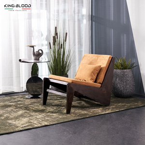 Retro simple home leisure chair living room furniture solid wood frame  side table natural rattan lounge chair