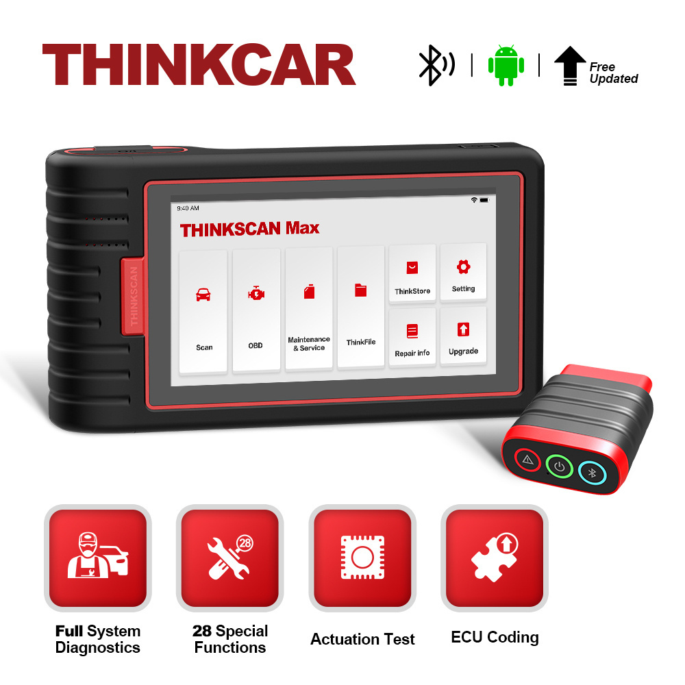 2024 OBD2 Think car Thinkscan Max Car Full System Diagnostic Tool Professional OBD2 auto testing machine 16Reset vs X431 CRP909X