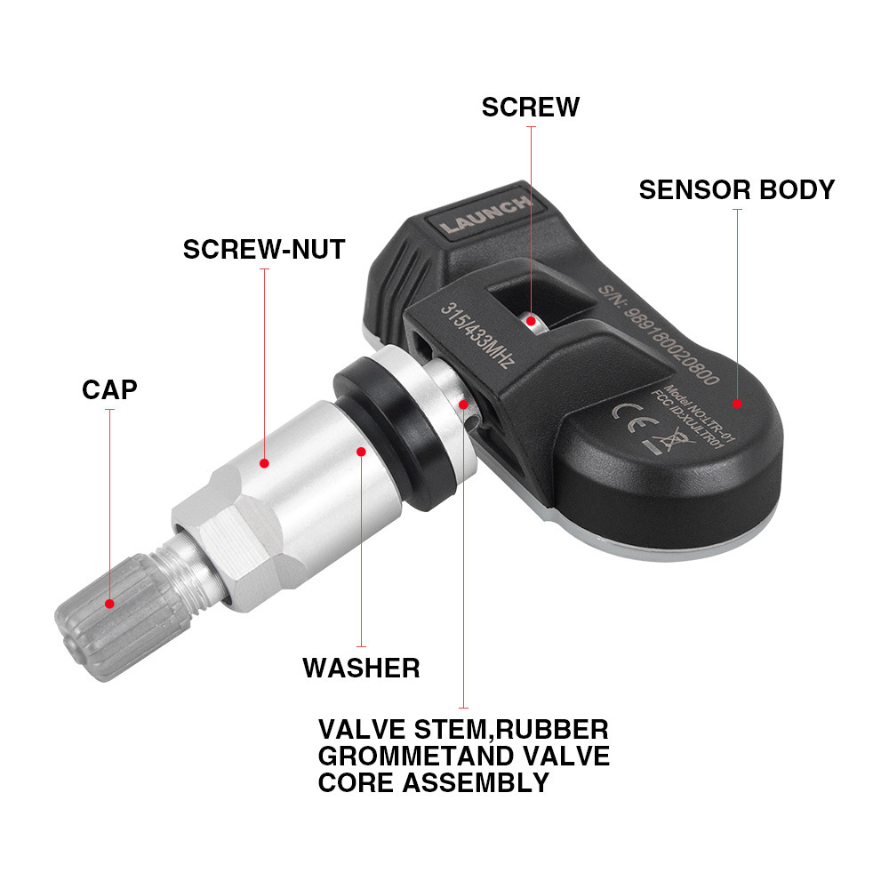 2024 New Launch Tire Pressure Monitoring System Sensor 433mhz/315mhz TPMS Programmable