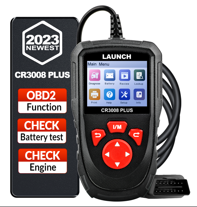 LAUNCH CR3008 Plus professional Car OBD2 Code Reader Tools Automotive OBDII Diagnostic Scanner Battery Tester