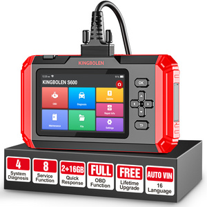 KINGBOLEN S600 4 systems Diagnostic Tools ABS SRS ECM TCM 8 Resets TPMS DPF Brake Resets OBD2 Scanner Lifetime Free Update