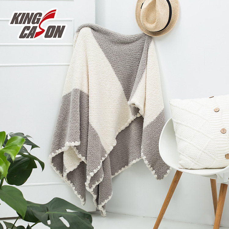 KINGCASON New Arrivals Premium Knitted Blanket Quality Multi-color Optional Stripe Half-fleece Blanket For Home Textile