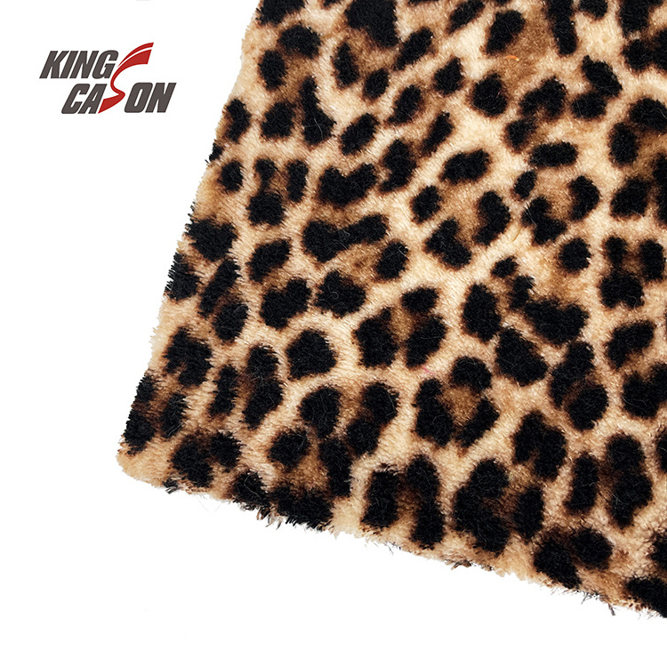 Kingcason China Factory Two Side Brush Super Soft Leopard Printing Flannel Fleece Fabric For Blanket Bedding Ladies Garment