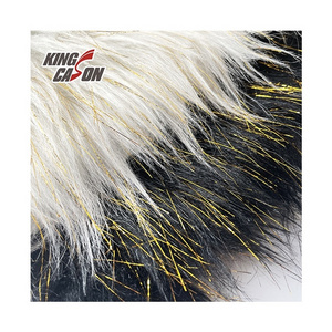 Kingcason New Design Fluffy Long Hair Foil Stamping Plain Luxury Long Pile Plush Artificial Fur