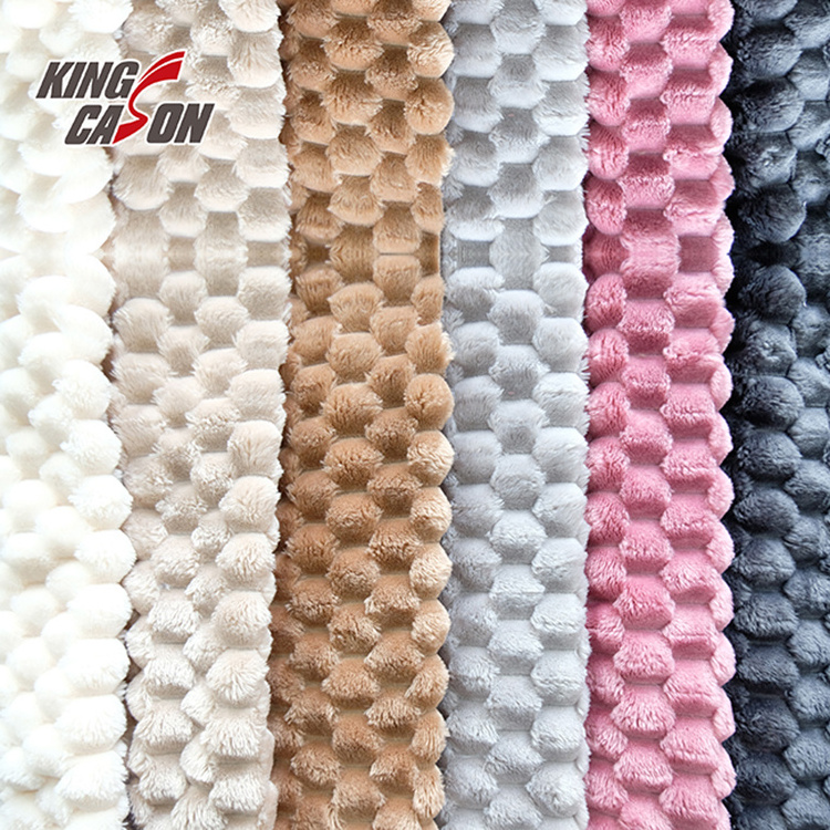 Kingcason Polyester 270g 280g Jacquard Fashion Textile Fabric 3D Flannel Fleece Velvet Plush Fabric For Tracksuit Garments