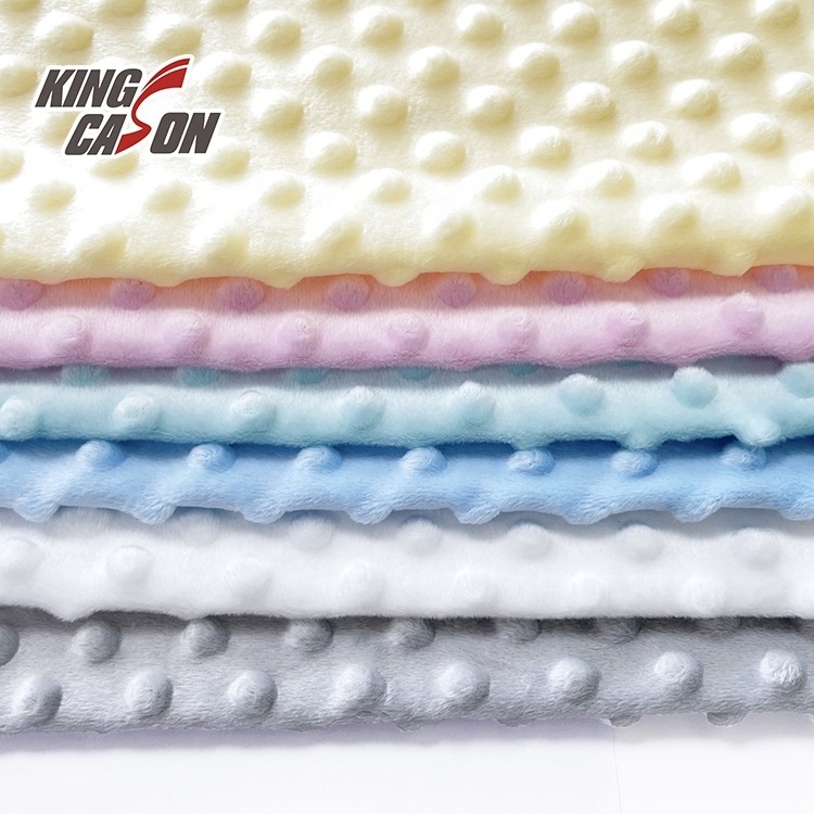 Kingcason Newest Design Wholesale Anti-pilling Breathable Minky Dot Yarn Dyed Super Soft Velvet Fabrics For Sleepwear