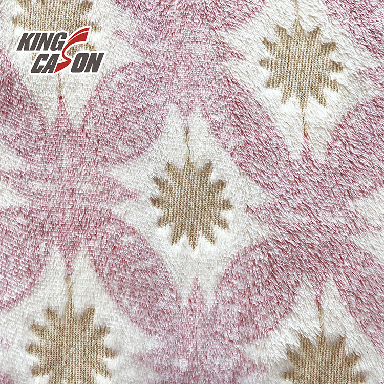 KINGCASON Factory Wholesale Customized Printed Colors Comfortable Skin-friendly Luxury Gold Stamping Flannel Fabric For Pyjamas