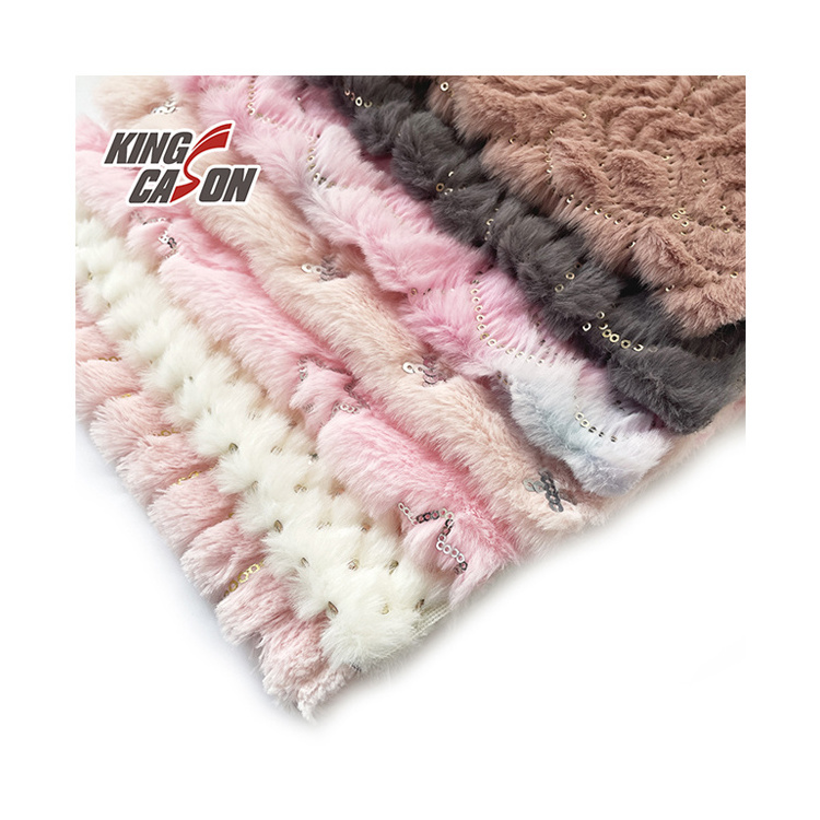 KINGCASON Eco-friendly Material Warp Knitting Fuzzy Fluffy Long Pile Artificial Fake Faux Fur For Cloths and Home Textiles