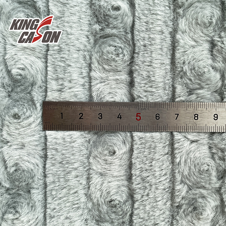 Kingcason  One Side 100%Polyester Medium-weight Brush 160cm 280GSM Striped Faux Fur Fabric For Clothes