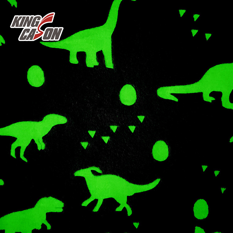 KINGCASON Popular Design Good Hand-feeling Glow In The Dark Curtain Dinosaur Printed Polyester Fabrics For Throw Blanket