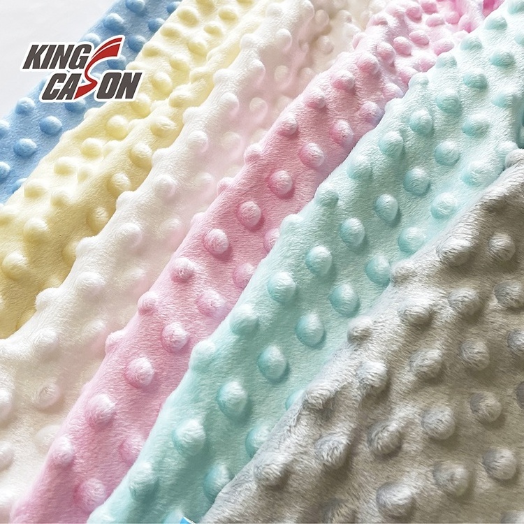 Kingcason Newest Design Wholesale Anti-pilling Breathable Minky Dot Yarn Dyed Super Soft Velvet Fabrics For Sleepwear