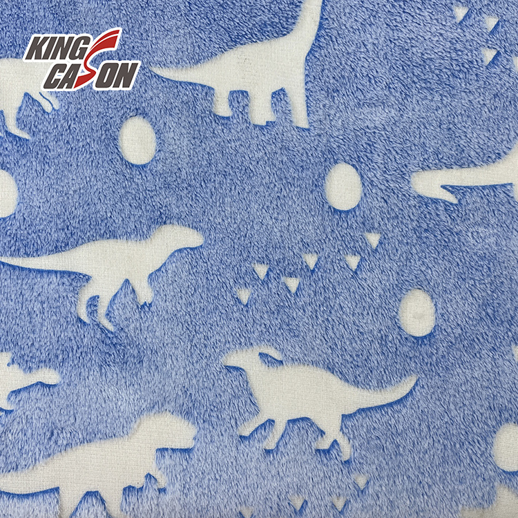 KINGCASON Popular Design Good Hand-feeling Glow In The Dark Curtain Dinosaur Printed Polyester Fabrics For Throw Blanket