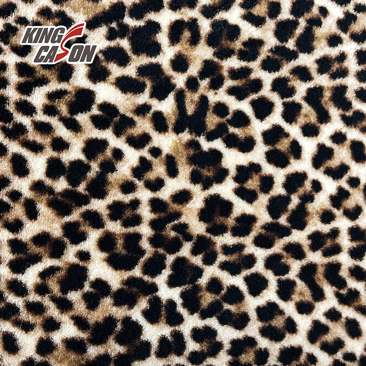 Kingcason China Factory Two Side Brush Super Soft Leopard Printing Flannel Fleece Fabric For Blanket Bedding Ladies Garment