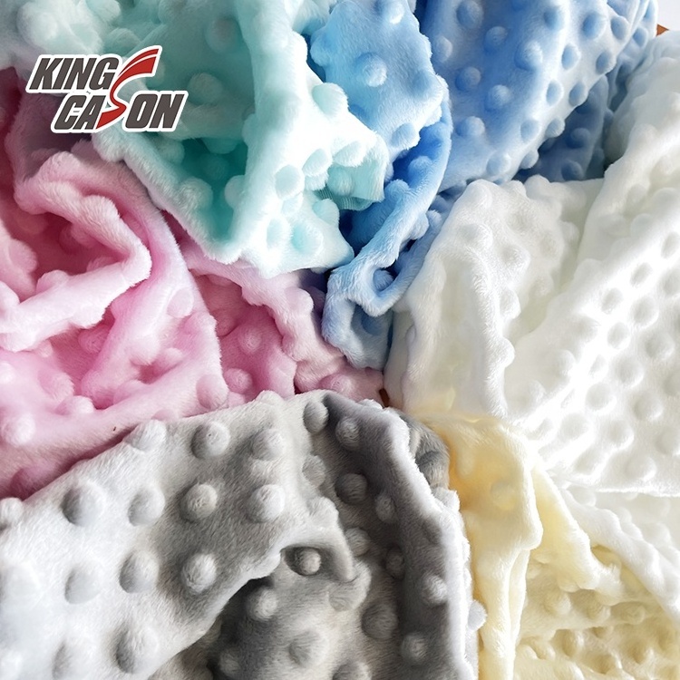 Kingcason Newest Design Wholesale Anti-pilling Breathable Minky Dot Yarn Dyed Super Soft Velvet Fabrics For Sleepwear