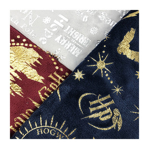 Kingcason China Factory Two Sides Thai Style Solid Dyeing Hot Stamping Flannel Fleece Fabric For Blanket Bedding Ladies Garment