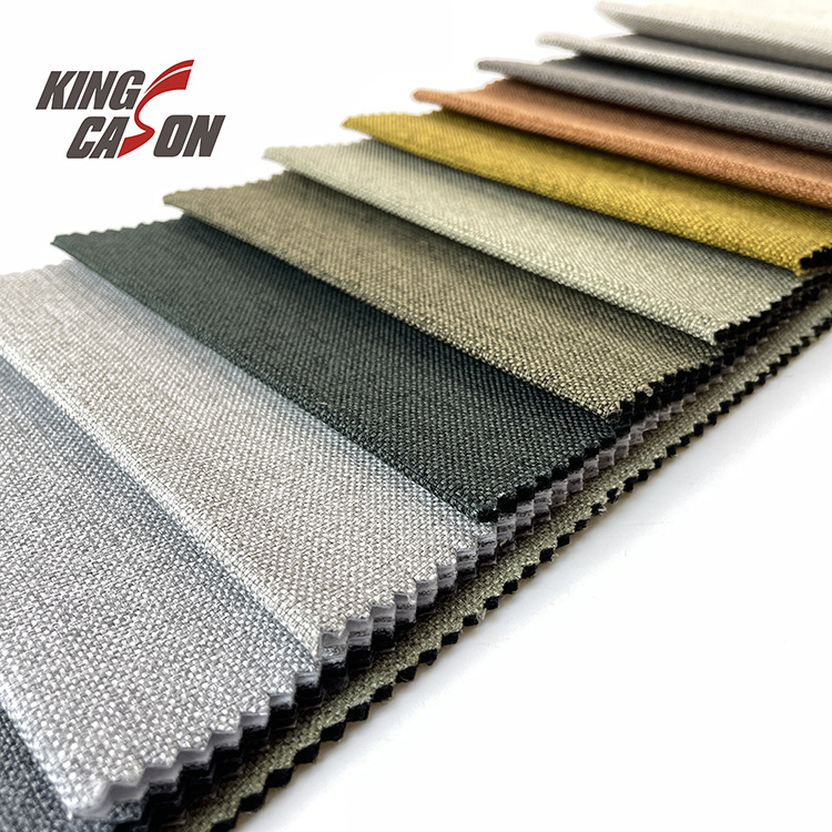 Kingcason 100% Polyester Sofa Upholstery Home Textile Holland Linen Velvet Fabric For Living Room Sofa