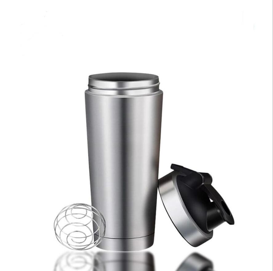 single wall stainless steel water cup for gym protein shakers bottles with scale mark