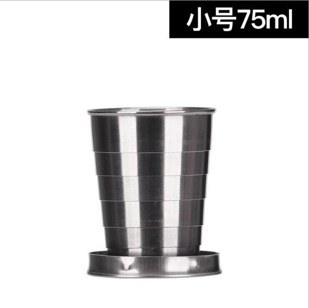 outdoor travel stainless steel folding cup for water with key ring