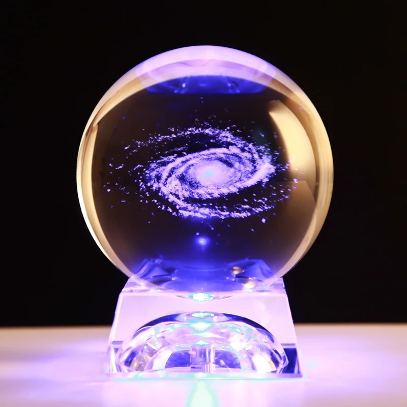 3d Ball Laser Engraved For Christmas Ornament Souvenir Gift Crystal Glass Ornaments