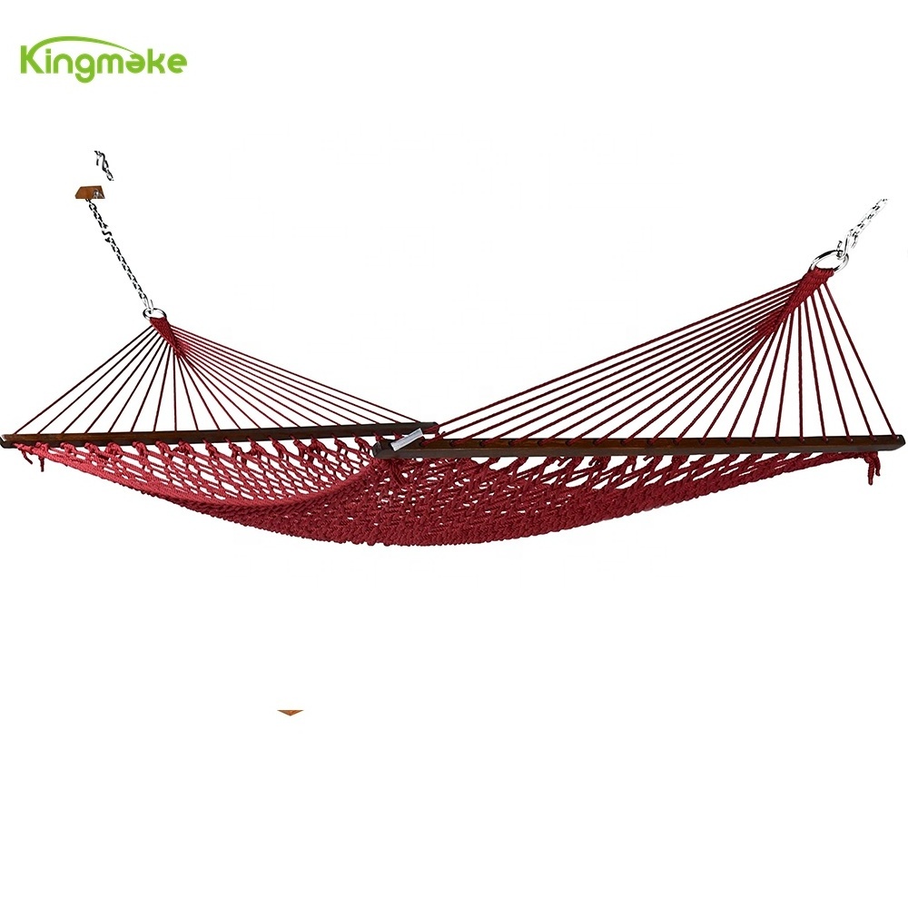 Kingmake  luxury Moon-shaped Wooden Arc Hammock Outdoor Patio & Garden Leisure Single Swing Chair