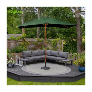 Green 9ft waterproof Patio Umbrella With Heavy Marble Base Beach Outdoor Umbrellas Garden Parasol