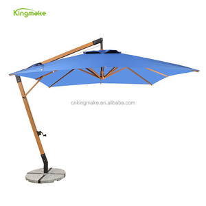 Luxury 2.5m Blue Garden Umbrella Patio Umbrellas Bases Ombrelloni Per Spiaggia 3.0m Uv Umbrella With Wooden Frame