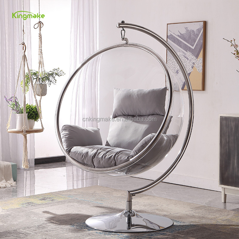 Latest Design Garden Furniture Swing Garden Hanging Swing Clear Acrylic Patio Hanging Bubble Chair With Stand