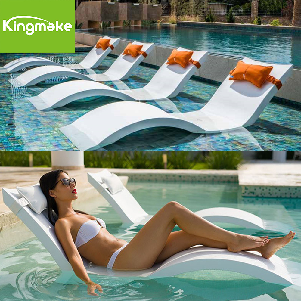 Factory Direct Plastic Uv Resistant Water Sun Lounger Swimming Ledge Lounger Pool Lounge Chair