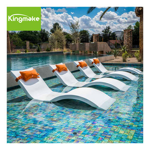 Factory Direct Plastic Uv Resistant Water Sun Lounger Swimming Ledge Lounger Pool Lounge Chair