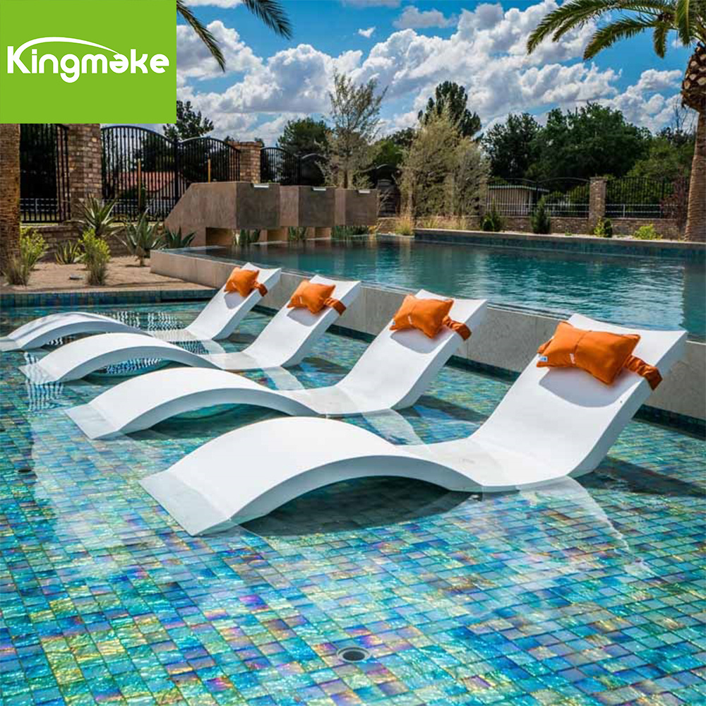 Factory Direct Plastic Uv Resistant Water Sun Lounger Swimming Ledge Lounger Pool Lounge Chair