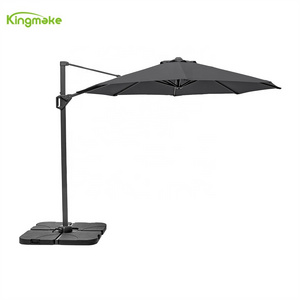 Kingmake Cheap Factory Large size Commercial Outdoor Restaurant Cantilever  Parasol sun shade Patio Umbrellas stone base