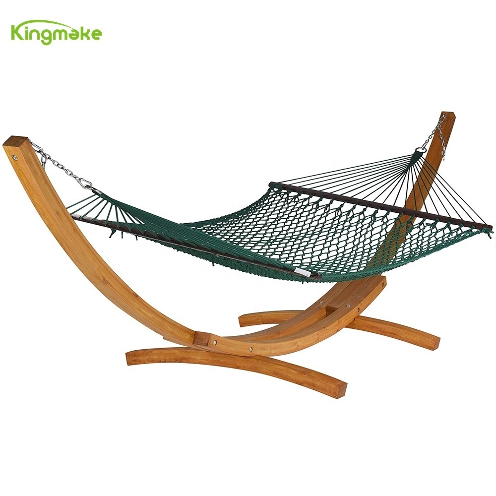 Kingmake New design Wooden Hammock Stand & Stone Stripe Hammock Stand with Spreader Bar Hammock for All Weather