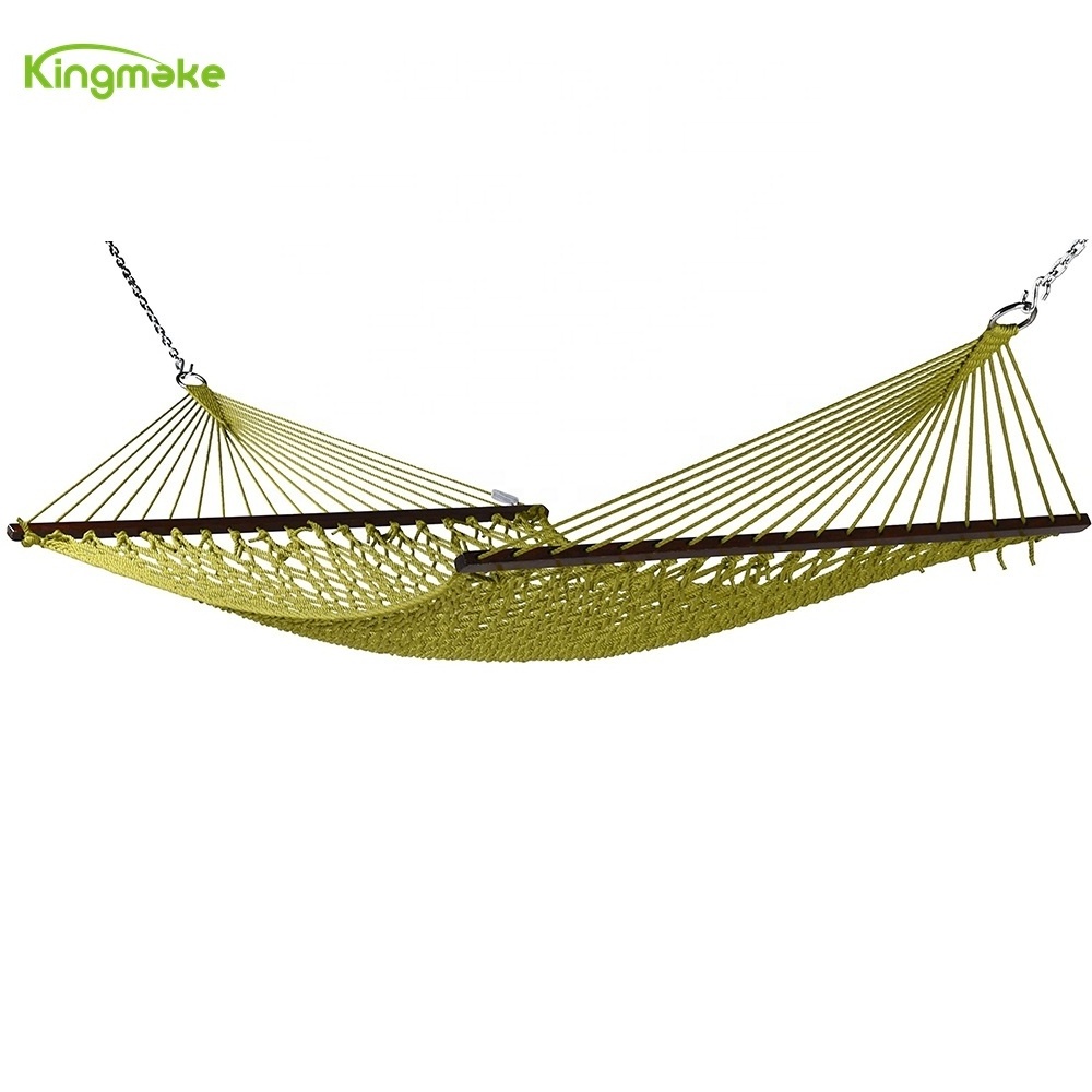 Kingmake High Quality Hammock swing Hanging single solid wood base  Portable outdoor Camping Hammock Garden Hotel villa use