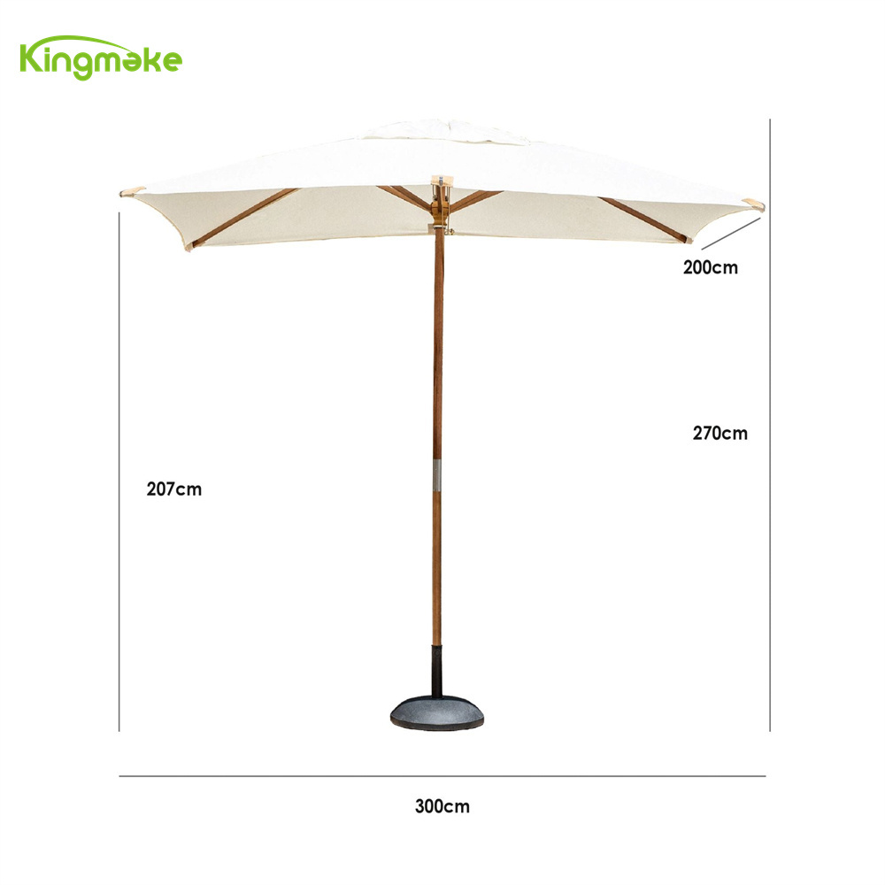 Commercial Rectangle 3m 4m Beach Pool Aluminum Center Pole Umbrella Garden Parasol for Restaurant umbrella